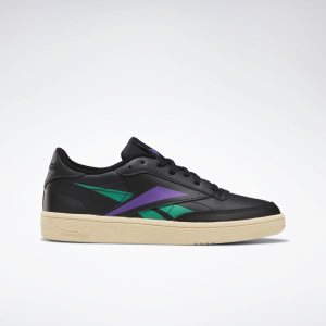 Adidasy Damskie Reebok Club C 85 Czarne/Turkusowe/Fioletowe PL 17PKEIA